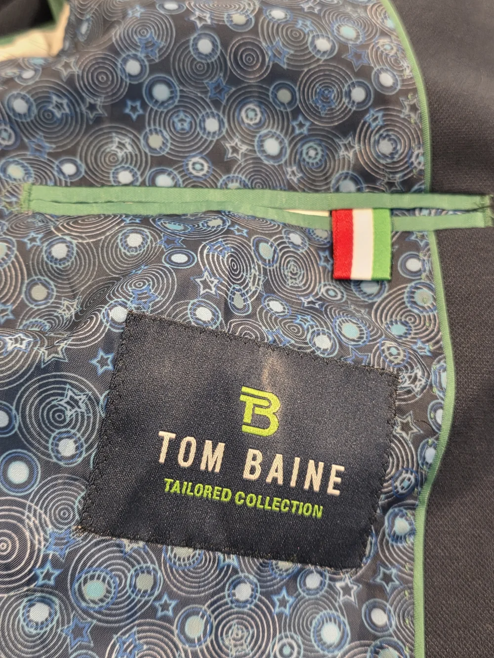 42L Men's Tom Baine Unconstructed Casual Blazer Blue Cotton Flex Sport Coat